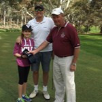 Scarlett SMITH with her father Barry winning the Onto-The-Third-Green prize